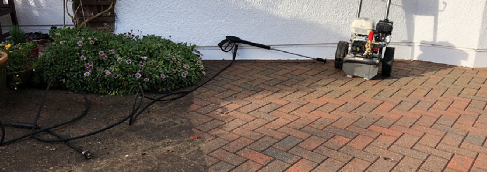 Before after driveway cleaning North Wales