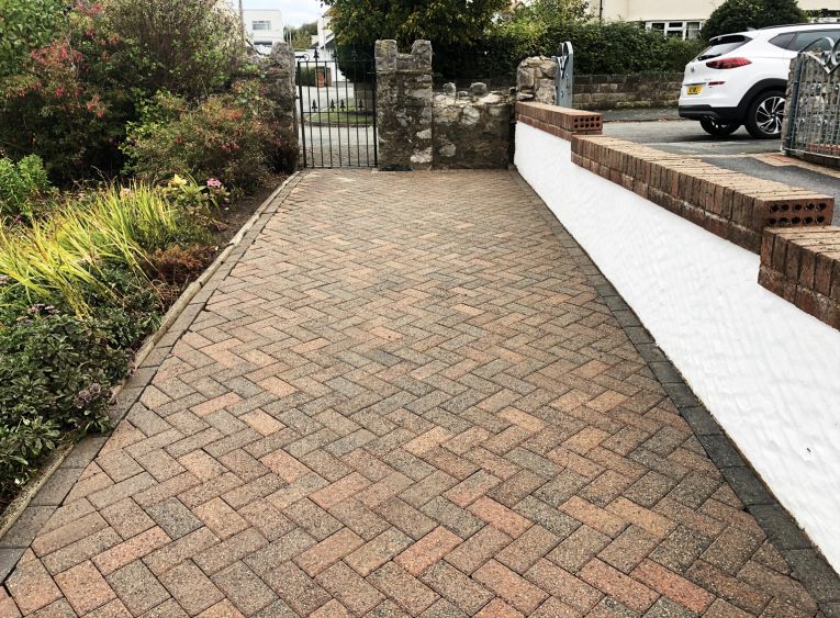 Algae moss removal patio driveway cleaning Conwy