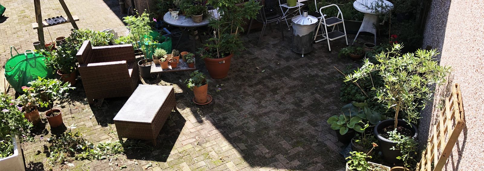 Before patio pressure washing Gyffin Conwy